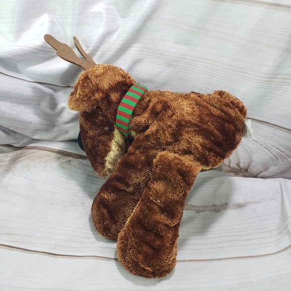Hallmark Rodney Reindeer Plush Stuffed Animal Red Green Striped Scarf 10 Inch #2 - Picture 5 of 10